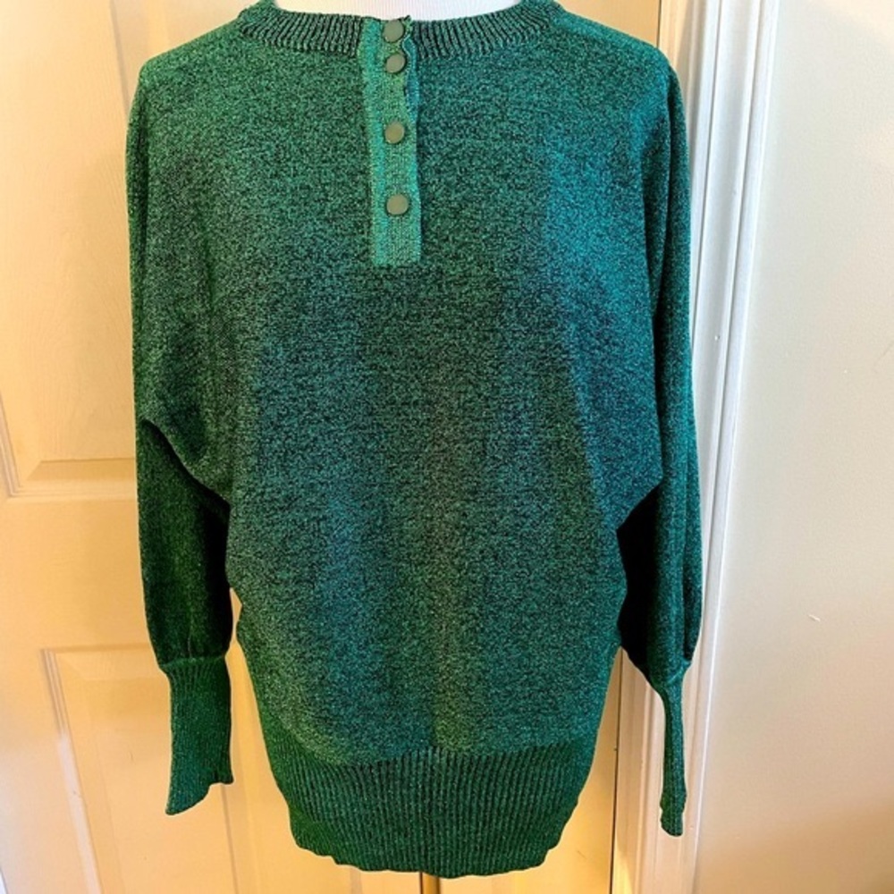 Sparkly green sweater, made in Korea